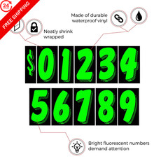 EZ Line Vinyl Decals for Cars Chartreuse Large Number 7.5 Inches,