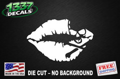 Skull Lips Vinyl Decal Sticker – Pirate Crossbones Car Window
