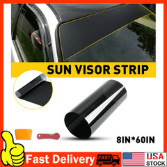 Car Sun Visor Strip Tint Film Front Windshield UV Shade Banner Accessories Black