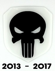 PUNISHER GRILLE EMBLEM fits RAM 2013-2017 (1500 THRU 3500) WHT/BLK