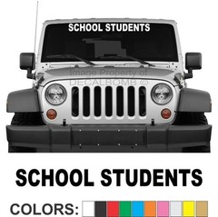 School Students Windshield Decal Sticker Bus Van Car Truck Kid Ride Banner Vinyl