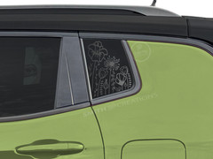 Fits 2017-25 Jeep Compass Rear Side Window Wild Flowers Floral Line Window Decal