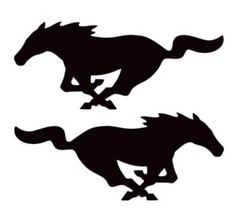 (2) Mustang Ford Running Horse Vinyl Decal Window Sticker Pick Color & Size suv