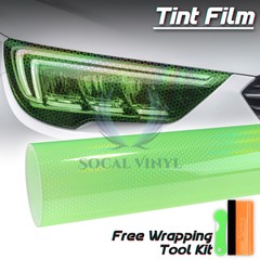 Headlight Hex Holographic Gloss Emerald Green Taillight Tint Film Fog Honeycomb