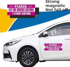 Durable Vinyl Car Magnet Decal: Please Let Me Merge – Lightweight & Removable
