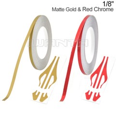 1/8″ 3mm Matte Gold & Red Chrome Pinstriping Pin Stripe DIY Line Decal Sticker