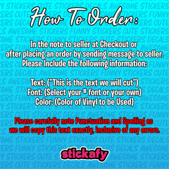 Custom Text Vinyl Sticker 300mm Long | Custom Decal for Windows – Signs – Laptop