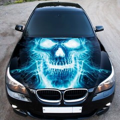 Abstract Skull Car Hood Wrap Decal Vinyl Sticker Full Color Graphic Fit Any Car