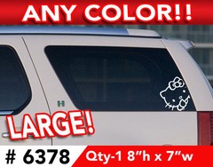 Qty-1 HELLO KITTY PEEK-A-BOO LARGE DECAL STICKER 8″h x 7″w
