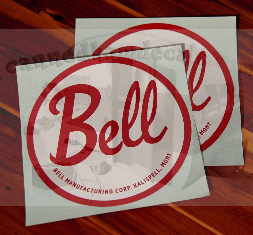Bell Vintage Travel Trailer Reproduction Decal Kalispell, Montana