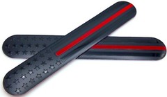 2x Aluminum Thin Red Line Flag Decal Sticker Emblem Dimension 6″ x 1″