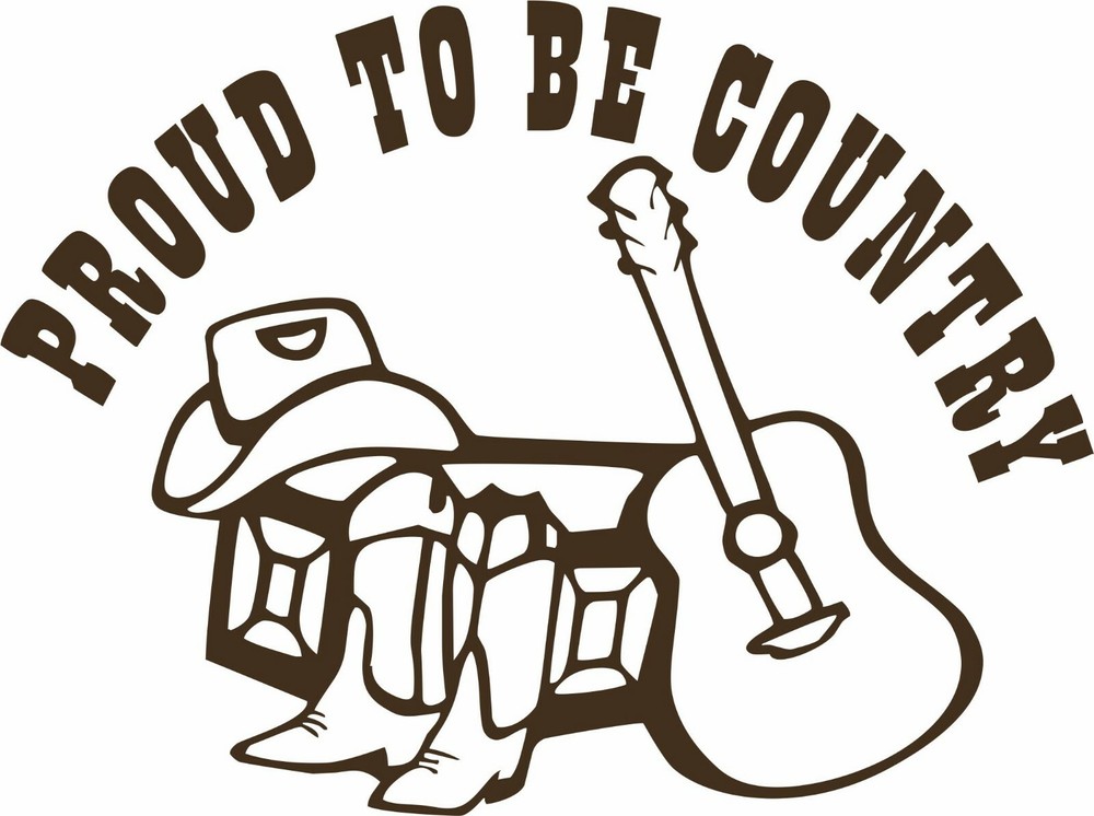 Country Music Band Farm Living Boots Hat Guitar America Vinyl Decal Sticker