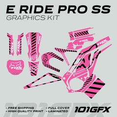 E Ride Pro SS Graphics Kit FOX Race Line Pink Black Decals Stickers kit ERide