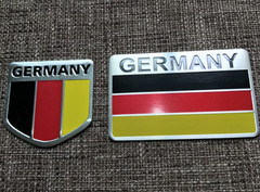 ALUMINUM Germany Flag Emblem Sticker 3D Decal For Auto, Car, Truck COMBO PACK