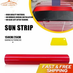 Car Window Sun Visor Strip Tint Film Front Windshield UV Shade DIY 60*10″ Red