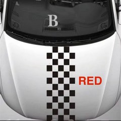 Red Racing Stripe Vinyl Decal Set 120 x 25 cm Bonnet & Roof Car Sticker PVC