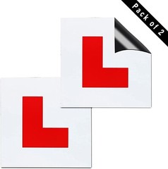 2 x FULLY MAGNETIC L PLATES SECURE Quick Easy To Fix Learner Sign – APPROVED