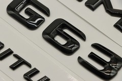 4Pcs Gloss Black 3D Emblems for AMG G63 V8 Biturbo Side Rear Badges