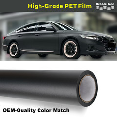5FTx50FT PET Satin Black Vinyl Wrap Self-Adhesive Air Release US Stock