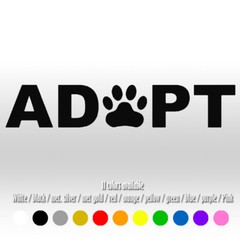 8″ Adopt Cats Dogs Lover Pets Paw Bumper Car Window Diecut Vinyl Decal sticker