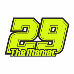 Gloss Laminate sticker the number 29 The Maniac for rider Andrea Iannone Large