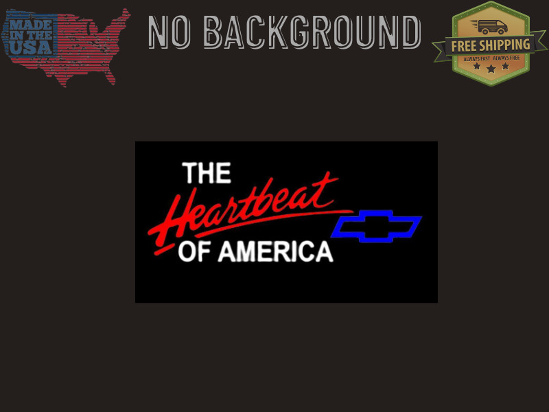 Fits Chevy Heartbeat of America Colored Vinyl Decal Sticker Red White Blue