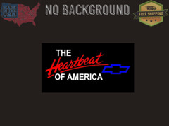 Fits Chevy Heartbeat of America Colored Vinyl Decal Sticker Red White Blue