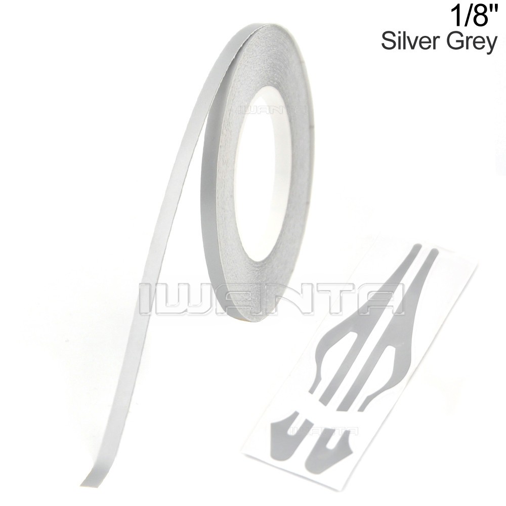 7 Sizes Silver Grey Pinstriping Pin Stripe Vinyl Tape Decals Car Sticker 32ft
