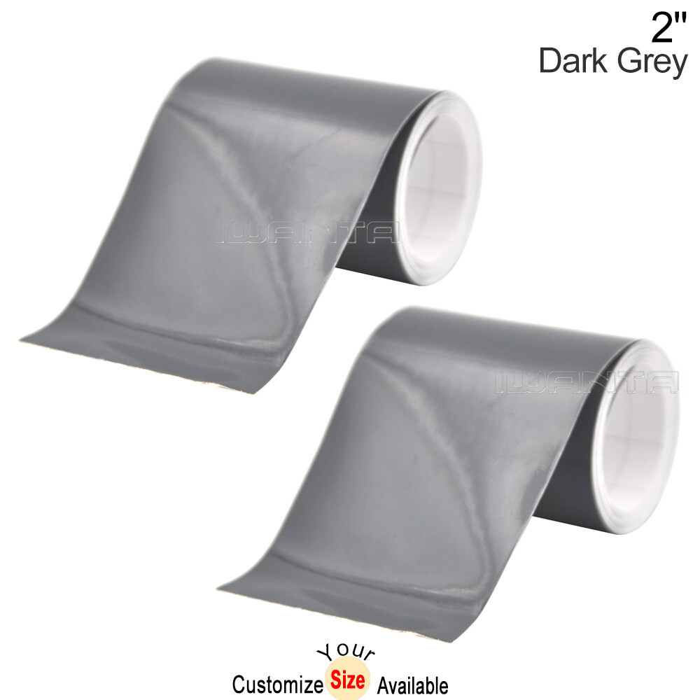 2x 2″ x 78″ DIY Dark Grey Racing Stripes Car Hood Vinyl Tape Sticker Body Decals