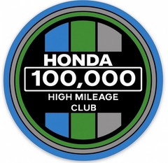 Retro HONDA High Mileage Club Vinyl Decal Sticker Civic, Accord, CRV 2”