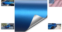Satin Metallic Blue Automotive Vinyl Wrap 1/2ft x 5ft – Easy Install