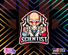 CRAZY SCIENTIST STICKER .CAR, WINDOWN,LAPTOP,ETC LAMINATED 6YEARS+FREESTICKER