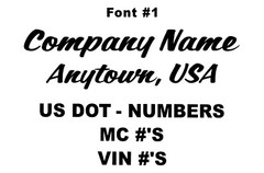 Custom Truck Door Lettering | Company Name + Town, State + US DOT Numbers & more