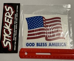 God Bless America Flag Red White And Blue Vinyl Sticker USA 5”x4”