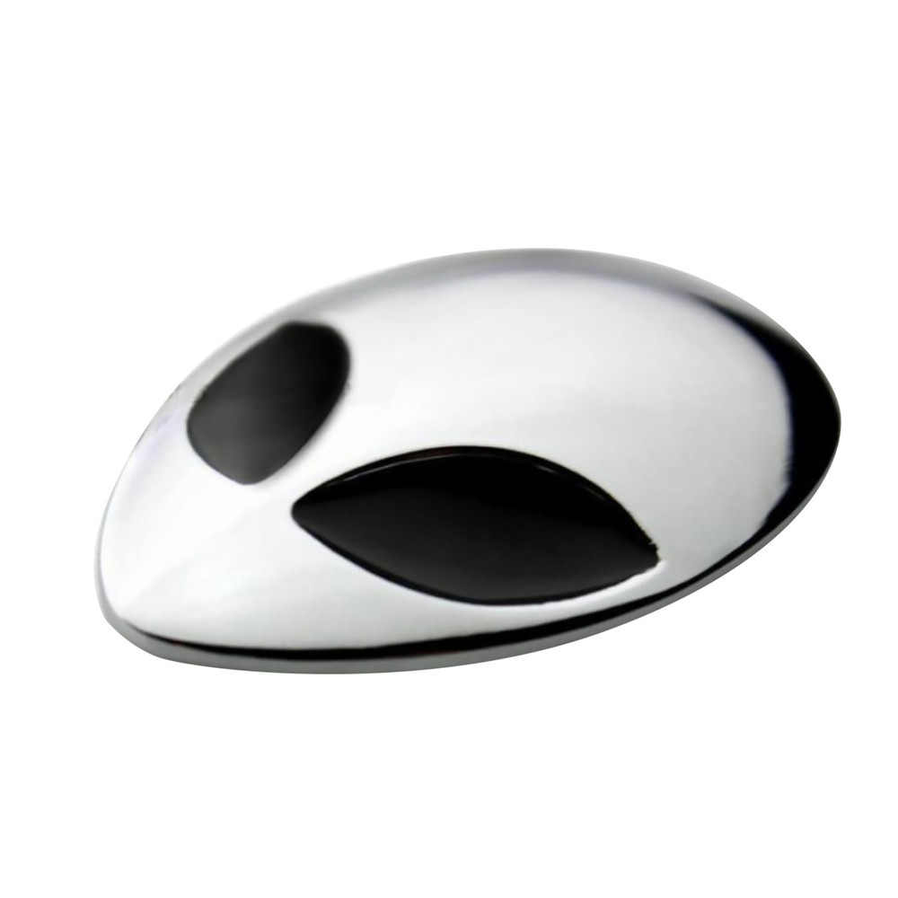 2pcs Chrome Metal 3D Alienware Head Auto Logo Sticker Badge Emblem Car Decal E
