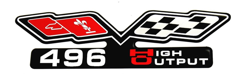 Chevy 496 (FLAGS) EMBLEM Super Sized HO BLACK