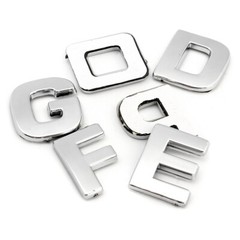 Chrome Silver Letters Alphabet Sticker Emblem Badge Decal DIY For Car Motorcycle