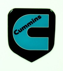 GRILLE EMBLEM fits RAM Diesel 1994-2002 TEAL C (Silver Outline)/Black Background