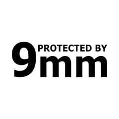 Protected by 9MM Ammo Decal Sticker Gun 2A Tactical Car Truck SUV Window Vinyl