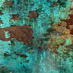 2-58″x360″ (720″ total) Rust Patina Teal Green Blue Grunge Vehicle Boat Wrap ATV