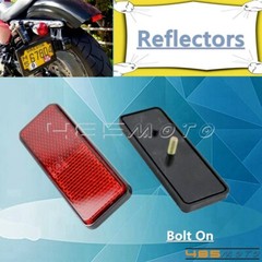 PMMA Motorcycle ATV Rectangle Reflectors Warning Bolt On Reflector Plate -Red