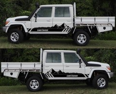 Side Stripe Decals Toyota Landcruiser 70 79 Series Graphics Mountains