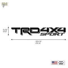 2X GOL HOOK TDR 4×4 Sport Decals for Tacoma, Replacement Sticker, Matte Black
