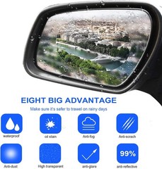 4x/8x Car Rearview Mirror Film, Waterproof Film Side Mirror Rainproof Film HD US