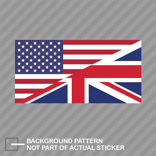 USA UK Combo Friendship Flag Sticker Decal Vinyl american united kingdom flag v1