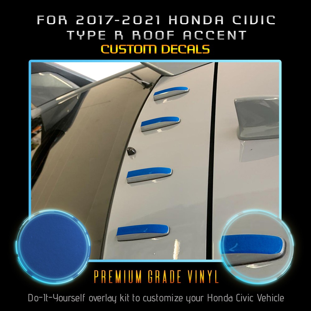 For 2017-2021 Civic Type R Roof Vortex Accent Graphic Decal Satin Metallic Vinyl