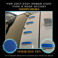 For 2017-2021 Civic Type R Roof Vortex Accent Graphic Decal Satin Metallic Vinyl