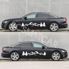 Car Stickers Mountain Tree Forest Graphic Side Body Decoration DIY Vinyl Decals