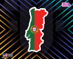 PORTUGAL MAP COUNTRY FLAG, STICKER, DECAL, 5YR VINYL, STATE FLAG (FREE GIFT) CAR