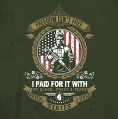 Bald Eagle American (I Paid W My Blood Sweat) Window Decal Sticker Vinyl 6Years+